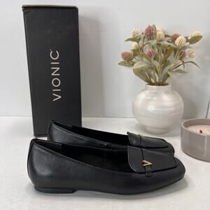 Vionic Hayes Skimmers Leather Loafer Flats Black J0816L4002 Women 7M Tried On